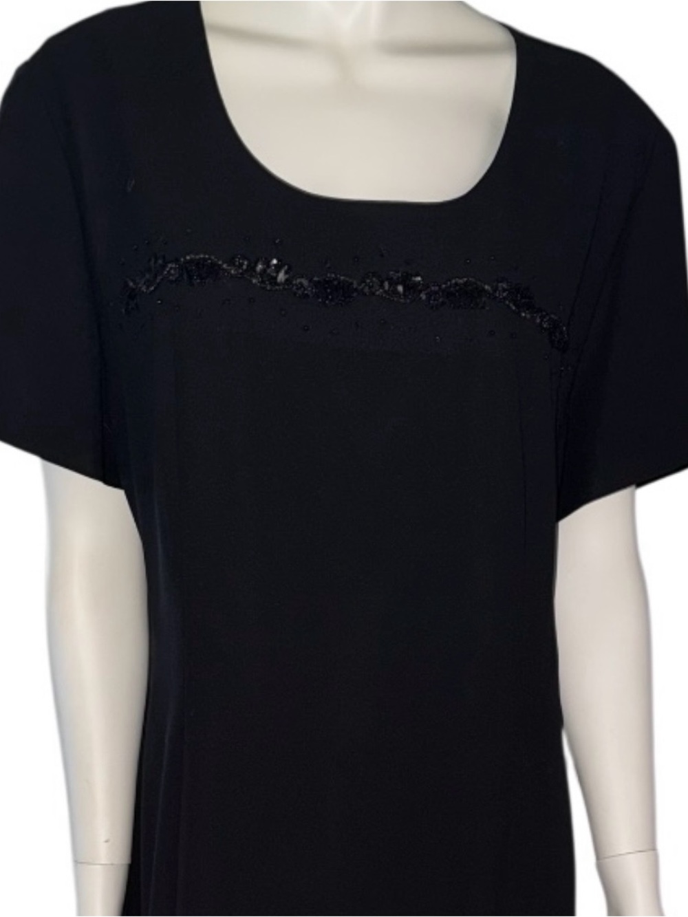 Worthington Elegant Black just below the ankle Dress with Subtle Sleeve Detail